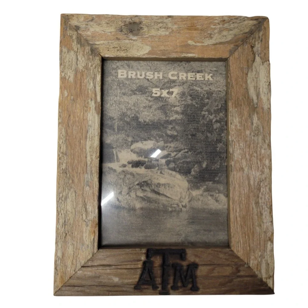 Brush Creek Texas A&M Aggies Reclaimed Barn Wood Picture Frame 5x7 Rustic ATM